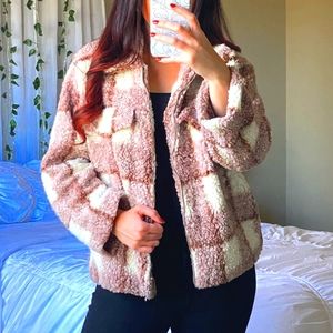 Stoosh Plaid Teddy Jacket